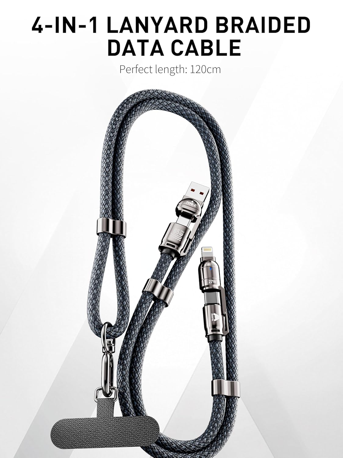 Mobitel 4-in-1 Lanyard Charging Cable 65W 1.2M