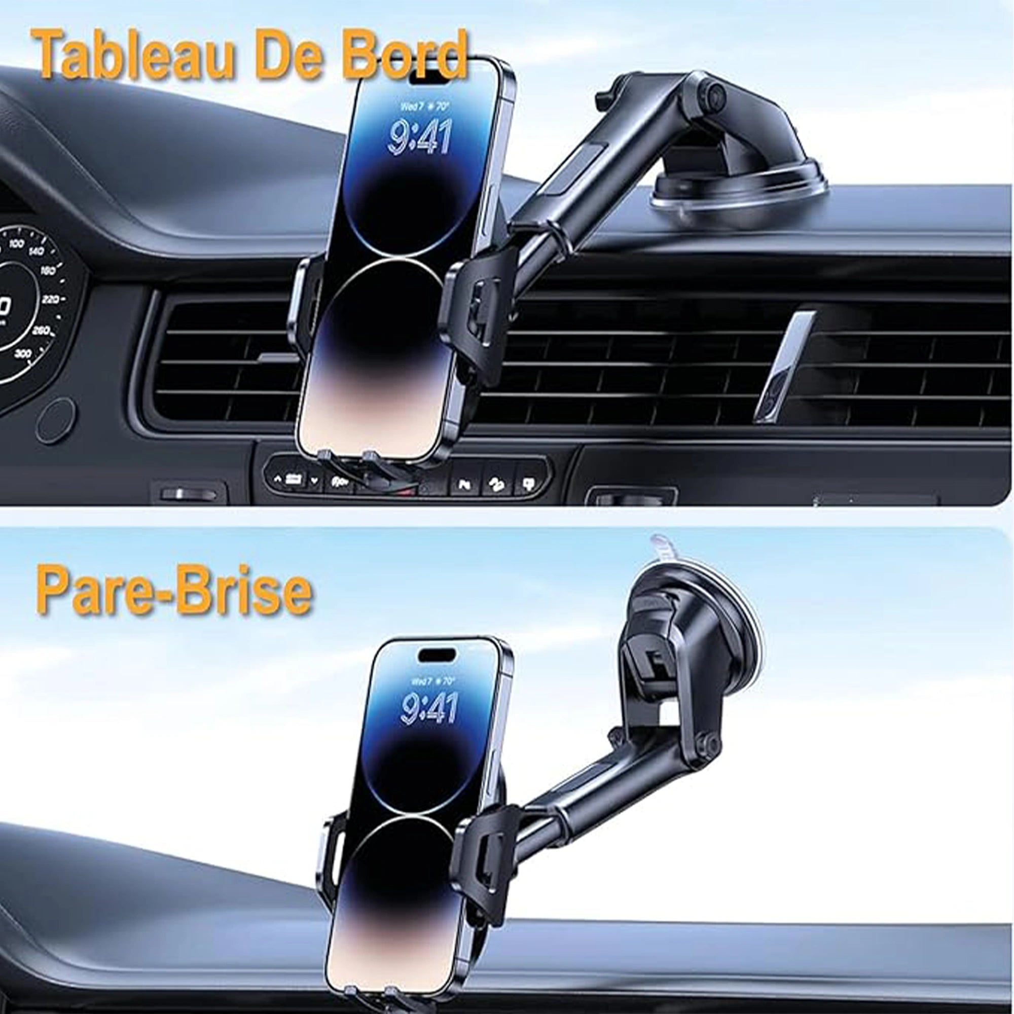 Mobitel Car Phone Holder Dashboard Windscreen Suction Black