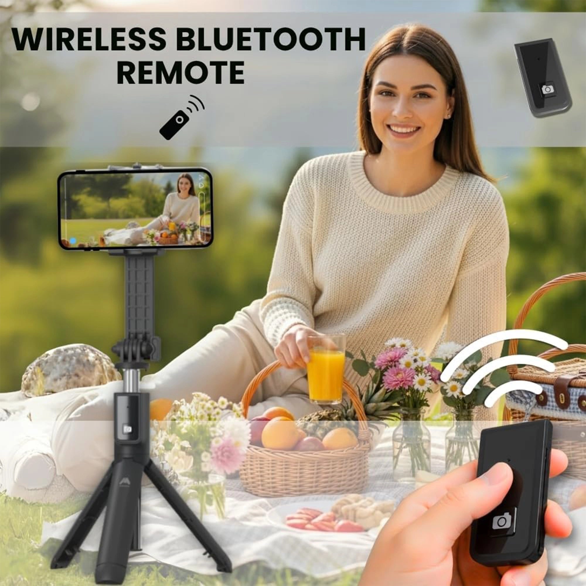Mobitel SnapGo Selfie Stick Tripod 72.5cm with Wireless Remote