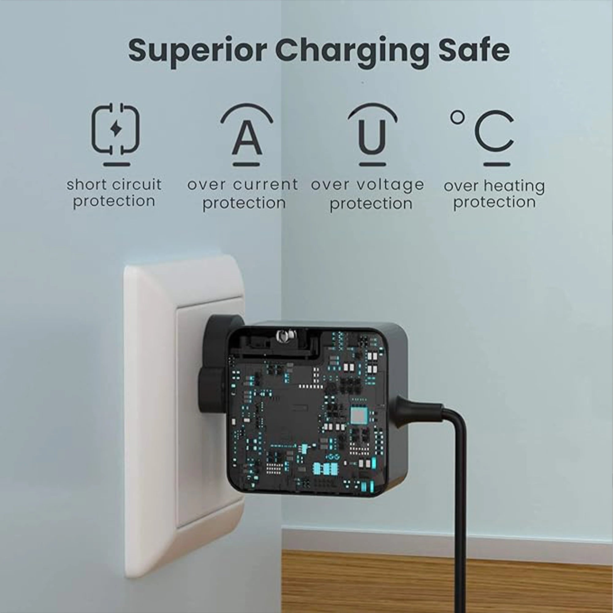 Mobitel 65W GaN USB-C Charger with Built-in 3M Cable
