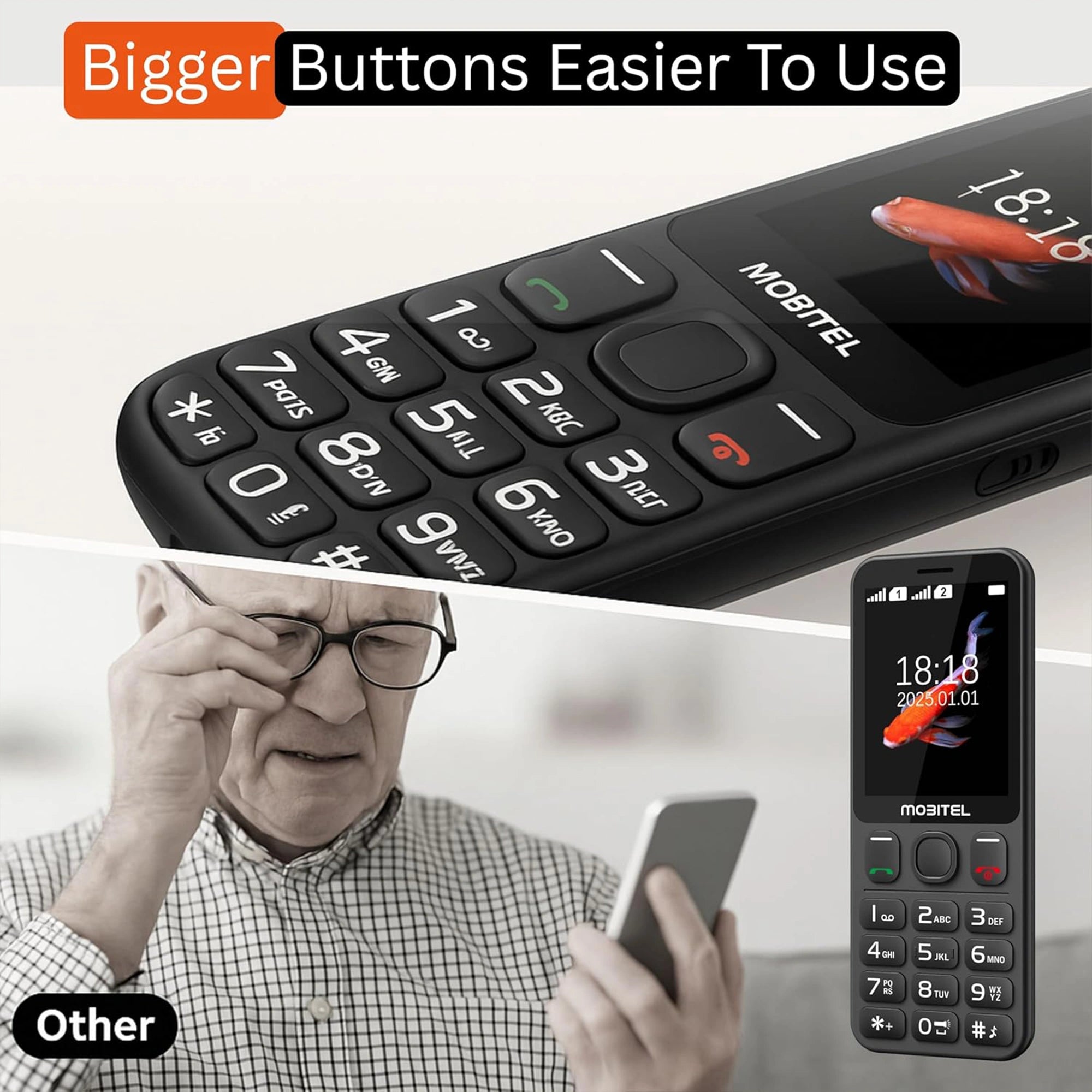 Mobitel 1010 4G Big Button Mobile Phone