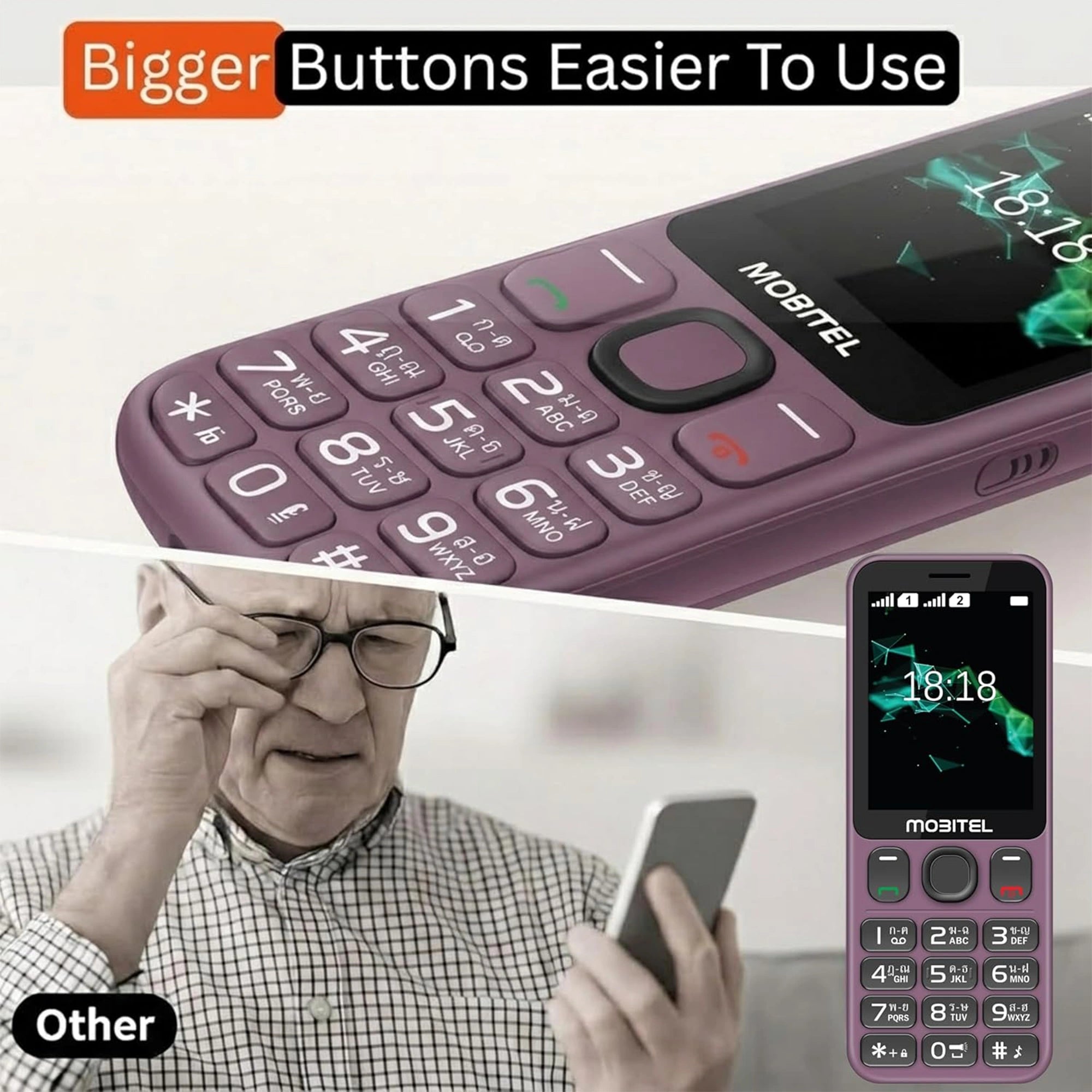 Mobitel 1010 4G Big Button Mobile Phone
