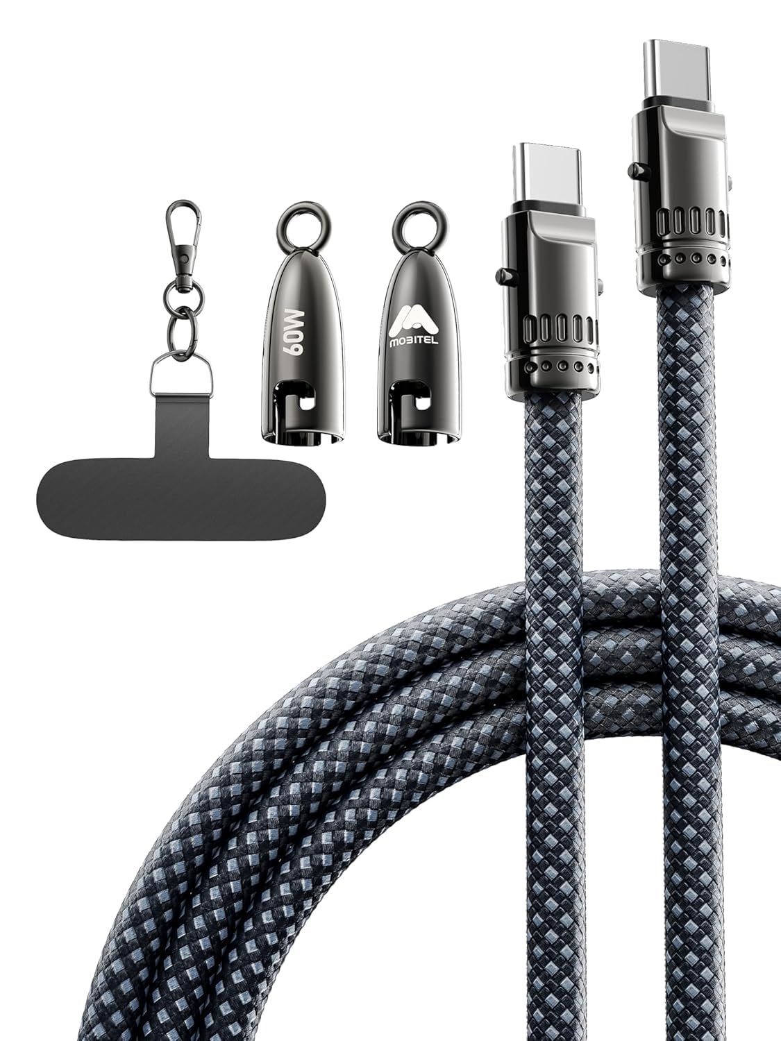 Mobitel USB-C to USB-C Lanyard Charging Cable 60W 1.2M