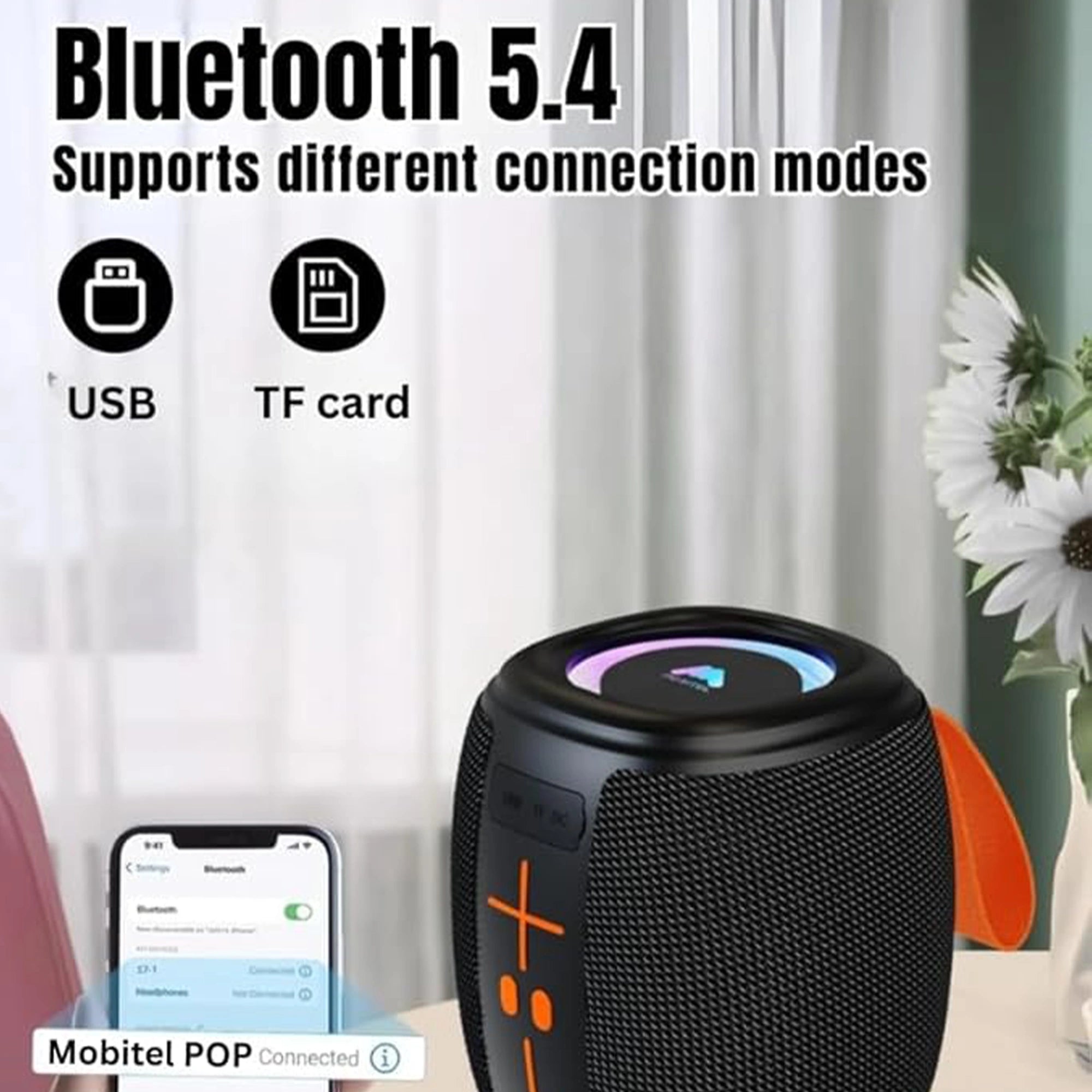 Mobitel POP Portable Bluetooth Speaker 5W RGB IPX4