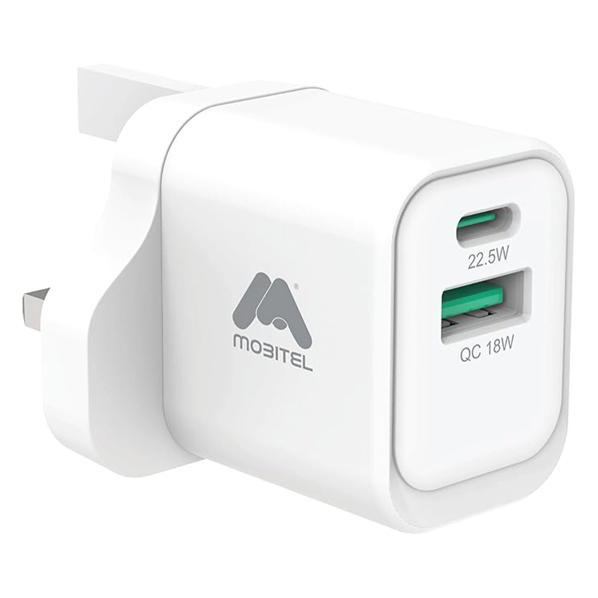 Mobitel 22.5W GaN Fast Wall Charger Black/White