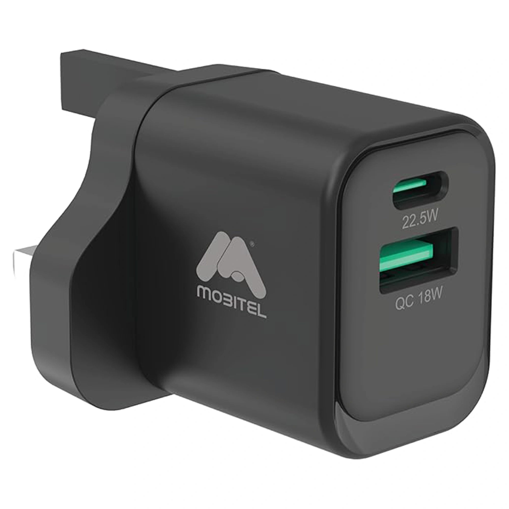 Mobitel 22.5W GaN Fast Wall Charger Black/White
