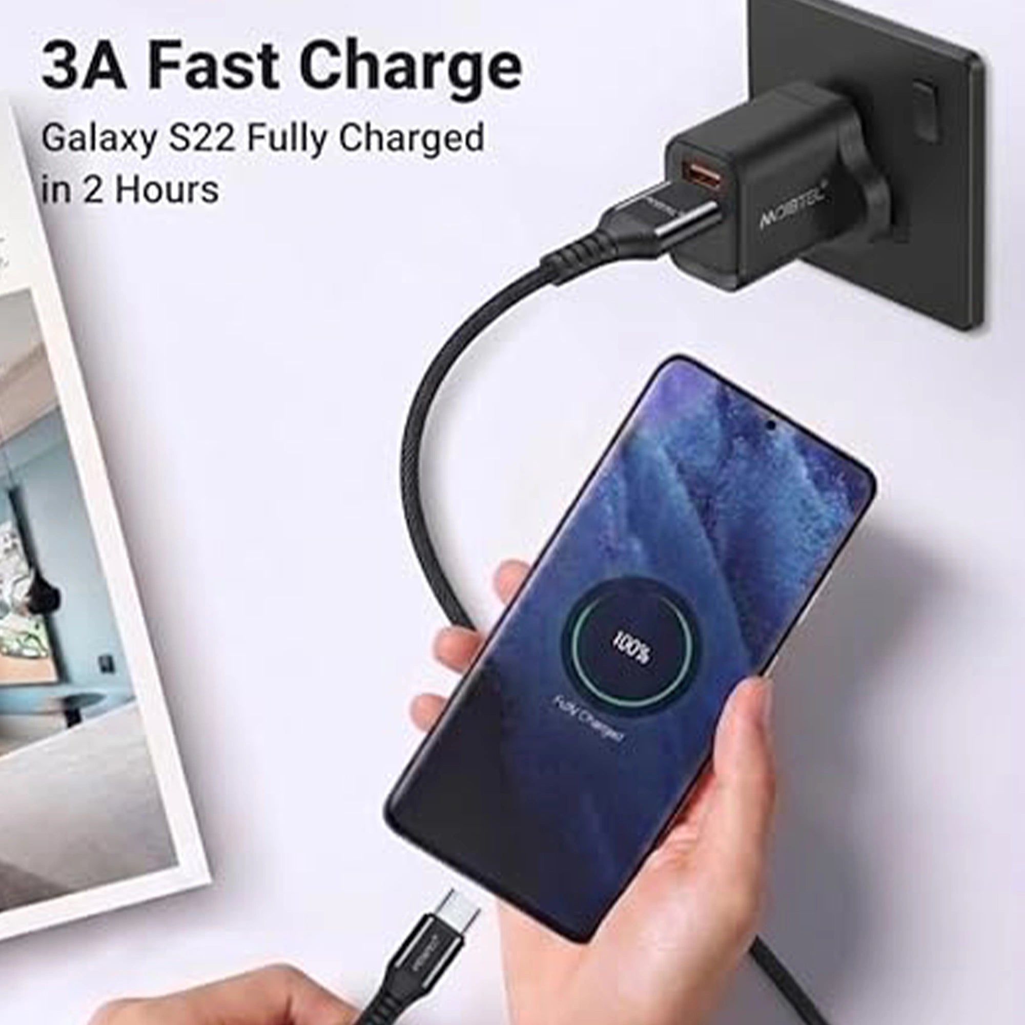 Mobitel USB-A to USB-C Charging Cable 1.5m