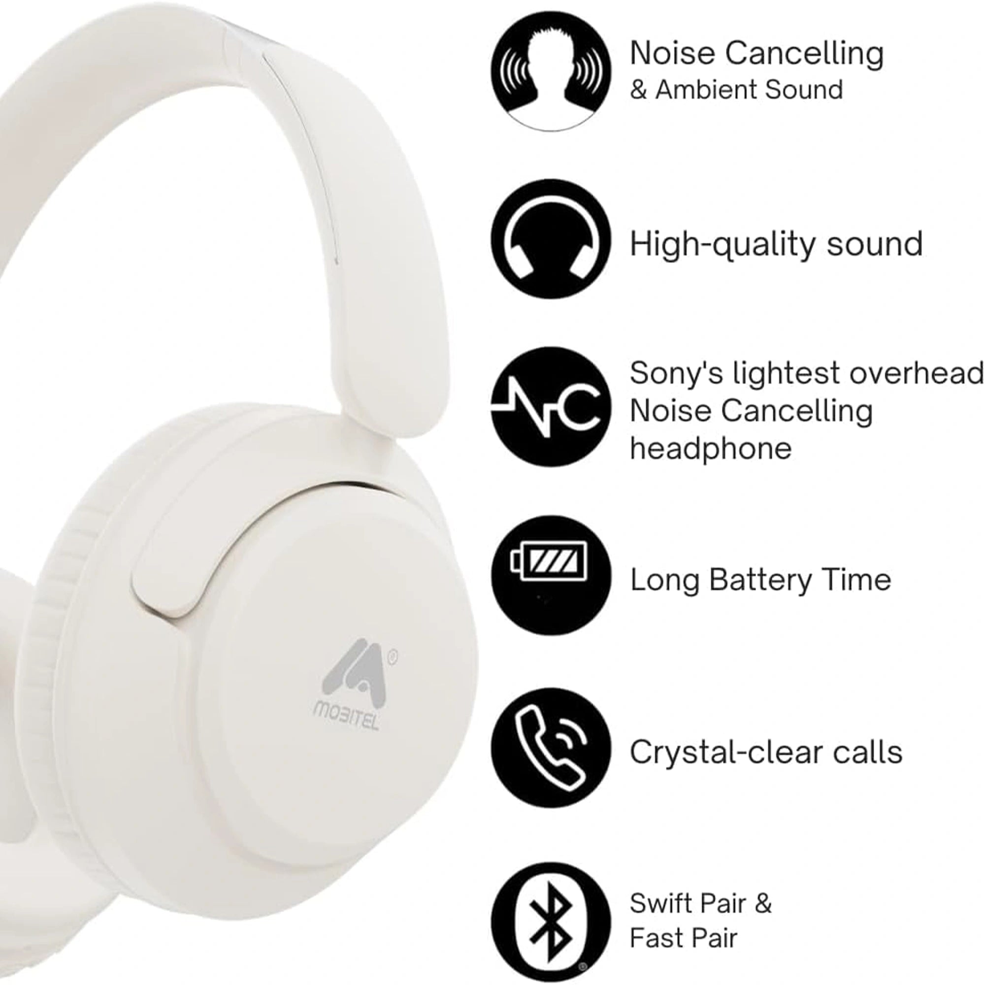 Mobitel Wave Core Wireless Over-Ear Headphones