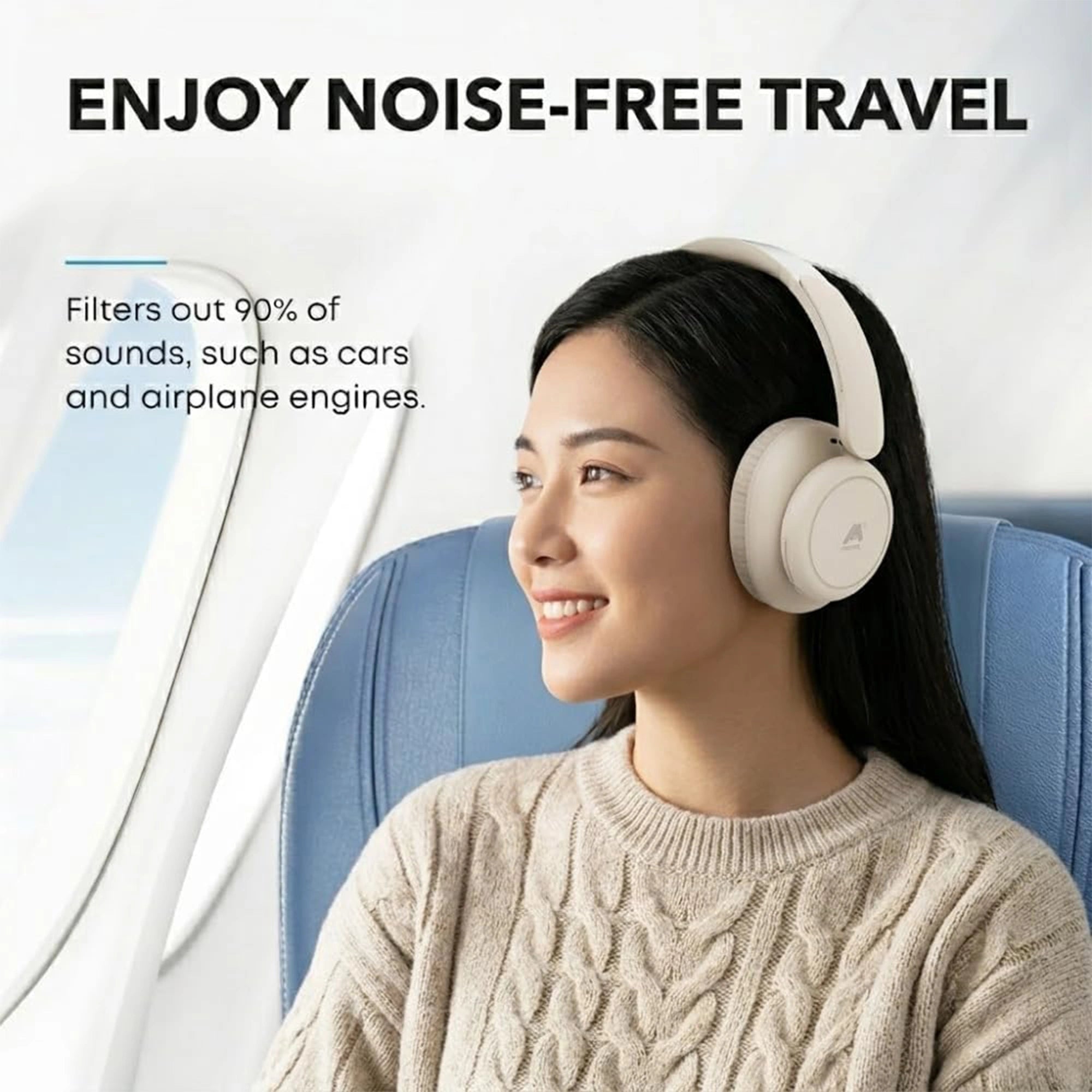 Mobitel Wave On Noise Cancelling Over-Ear Headphones