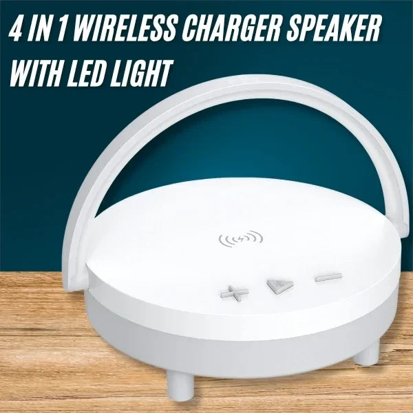 4 in 1 Wireless Charger Speaker WIth LED Light