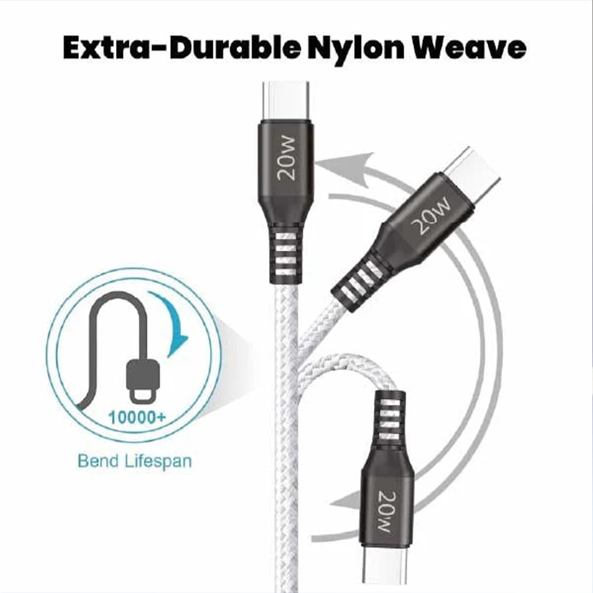 Mobitel USB C to Lightning Cable 1.5 Meter 20W - Nylon Braided