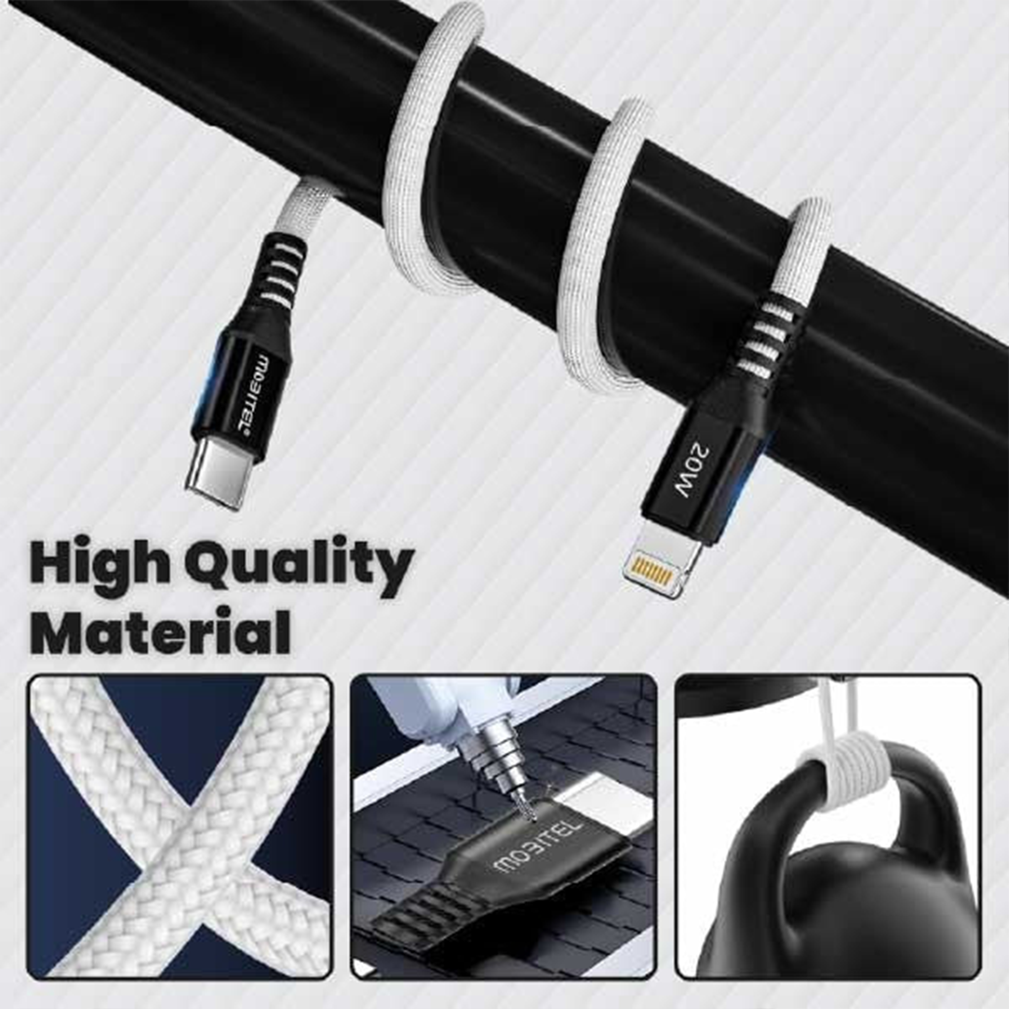 Mobitel USB C to Lightning Cable 1.5 Meter 20W - Nylon Braided