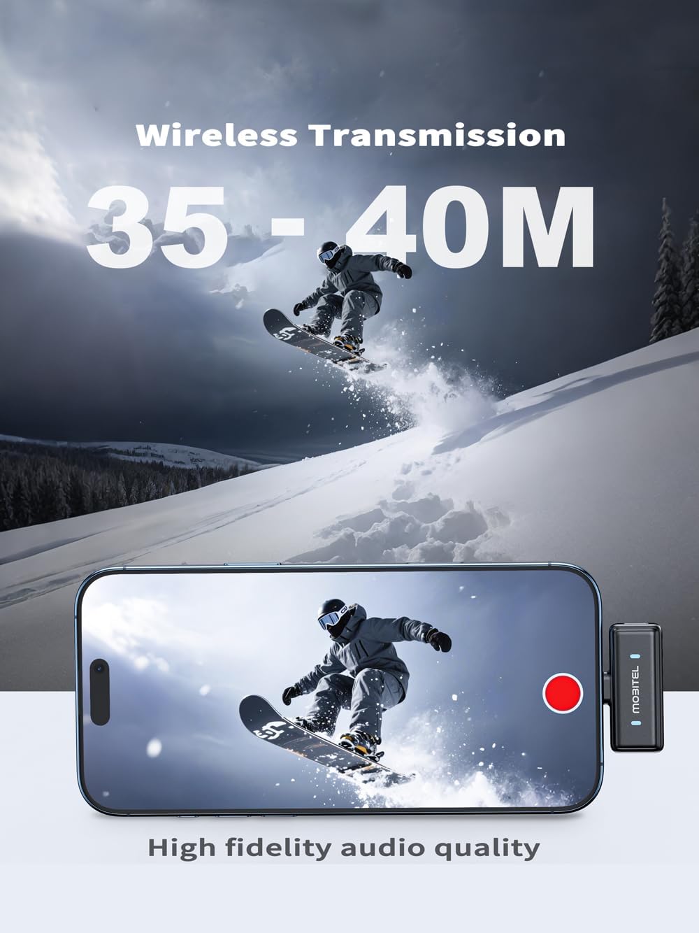 Mobitel VoxGO Dual Lavalier Microphone Clip On Mini Mic with Wireless (BT)