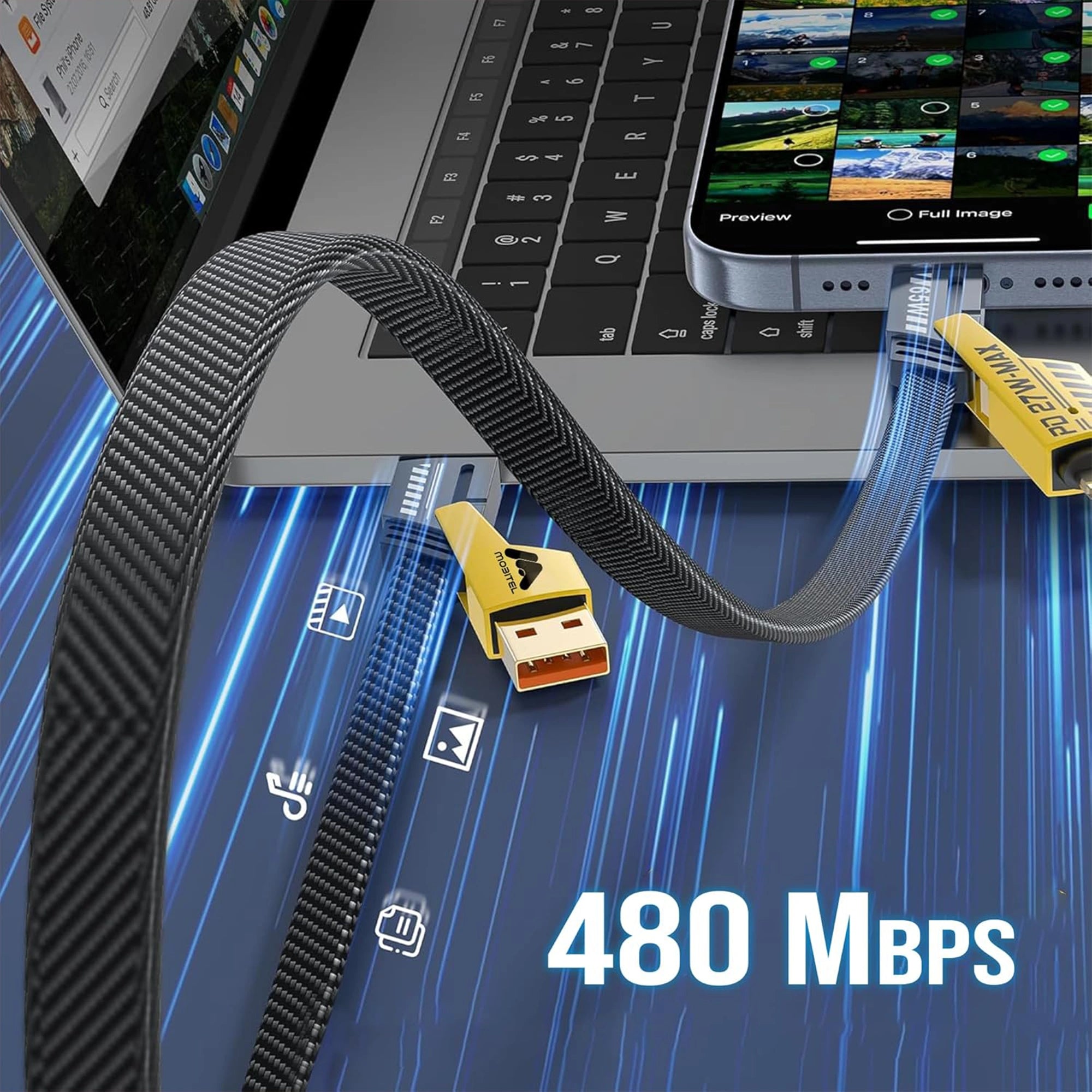 Mobitel 4-in-1 Multi Charging Cable 65W 1.2M
