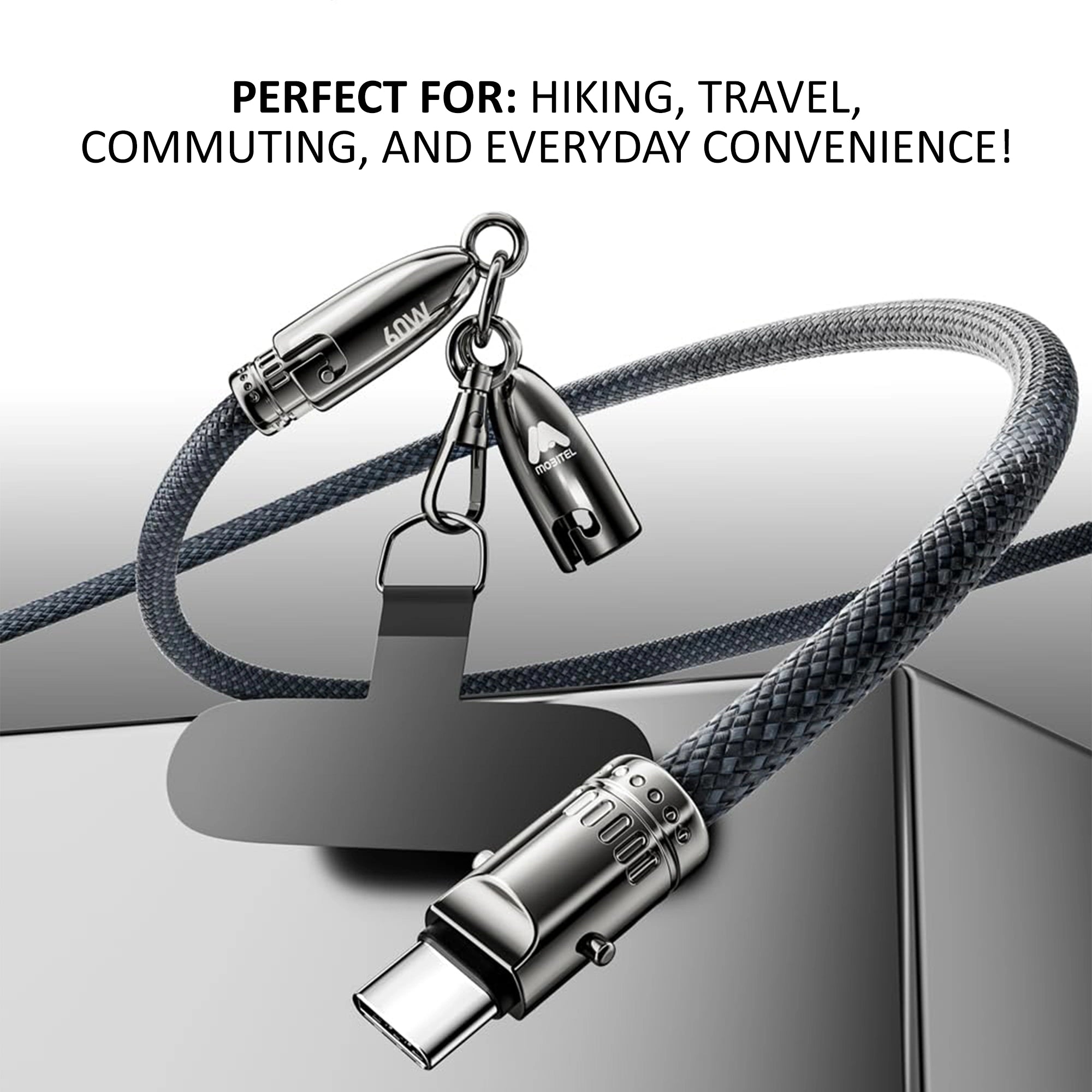 Mobitel USB-C to USB-C Lanyard Charging Cable 60W 1.2M