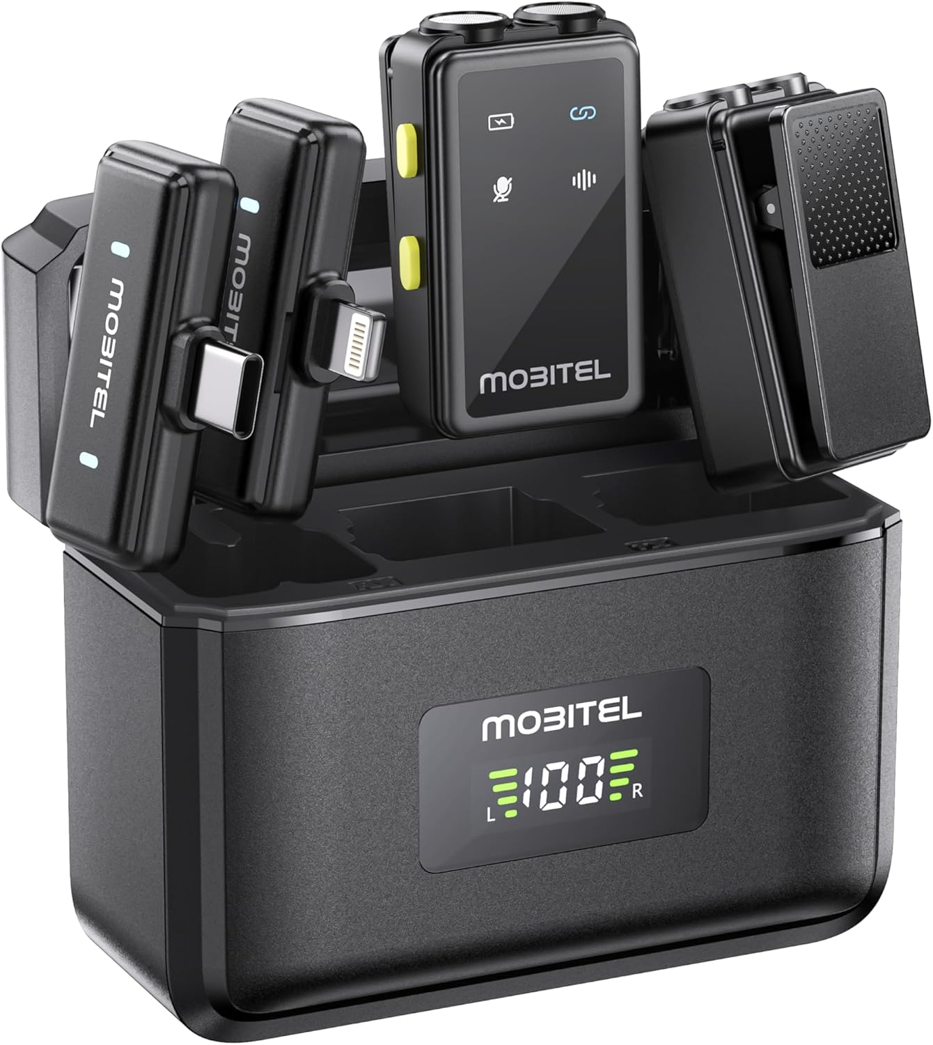 Mobitel VoxGO Dual Lavalier Microphone Clip On Mini Mic with Wireless (BT)