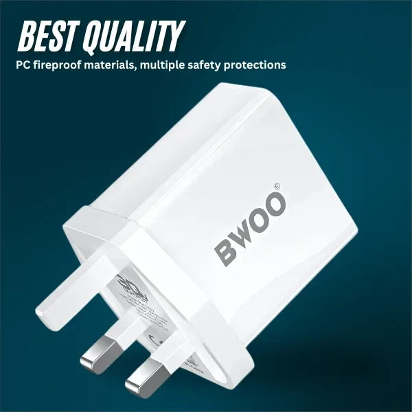 BWOO BO-CDA198 Max 35W Dual Port PD + QC Charging Adapter | USB-C + USB-A