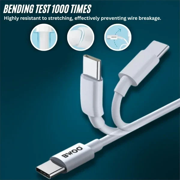 BWOO BO-X192 65W PD Type-C to Type-C Fast Charging Cable - 3Meter Length