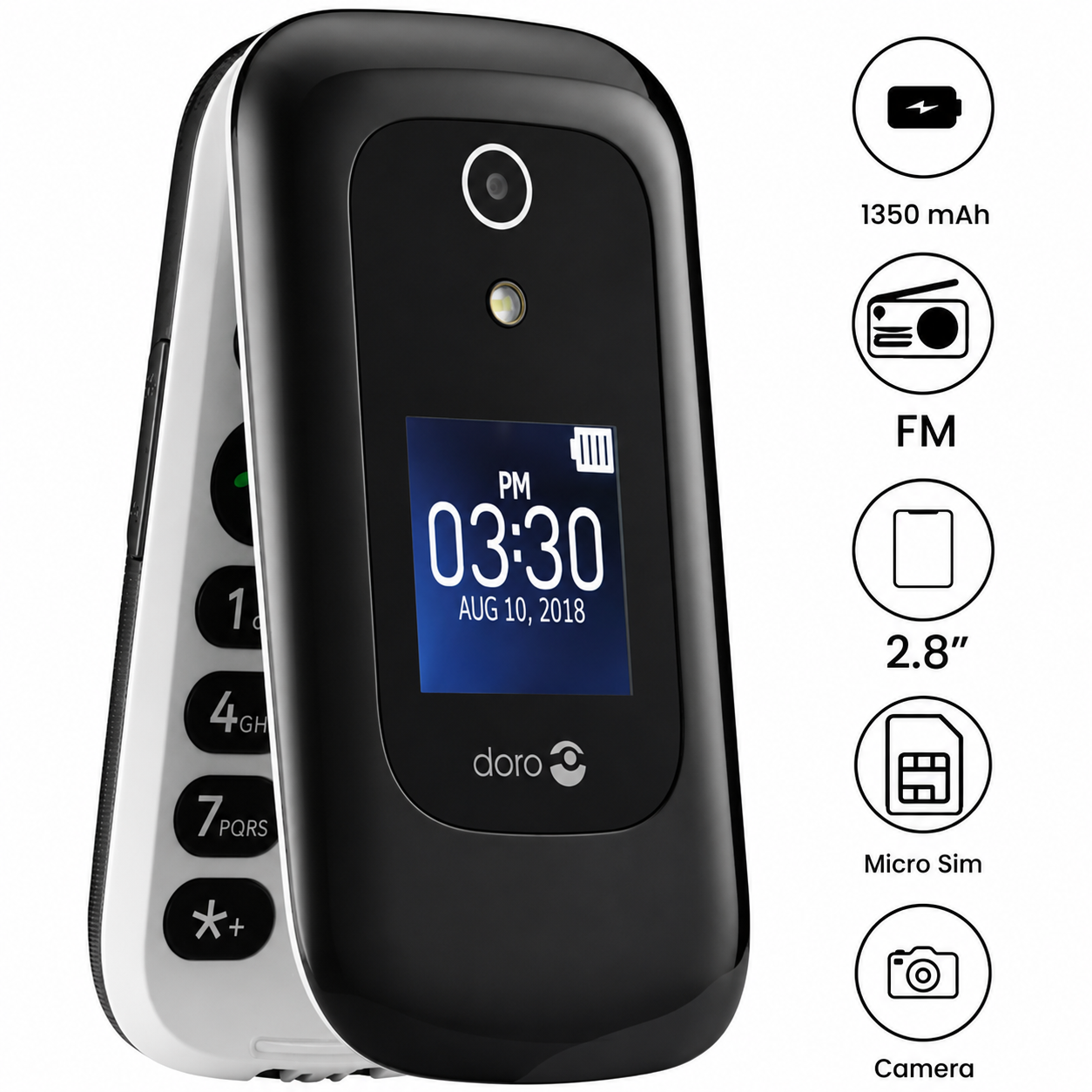 Doro 7050 Flip - 2.8" - 2MP - 1350mAh - (Used)