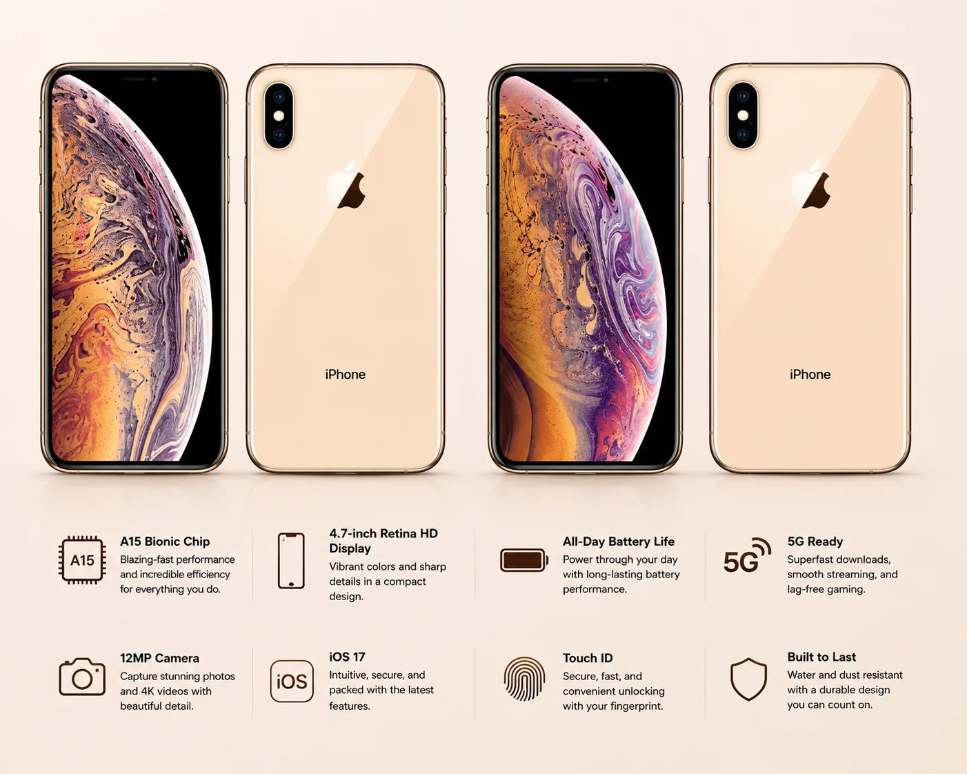 Apple IPhone XS - 5.8" - 12MP - 2658mAh - (Used)
