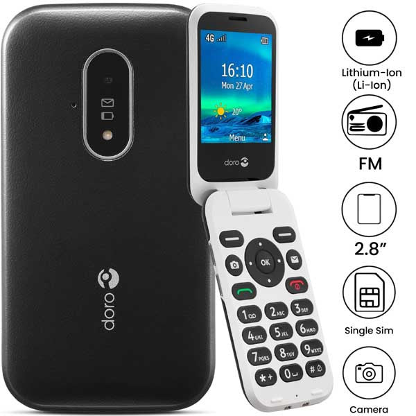 Doro 6820 4G - Flip Mobile Phone - 2MP-2.8"- 1000 mAh - (Used)