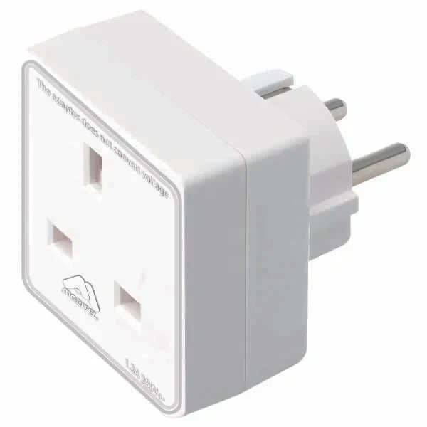 European Travel Adaptor Plug with UK Safety Standards | Double UK to EU Plug Adapter