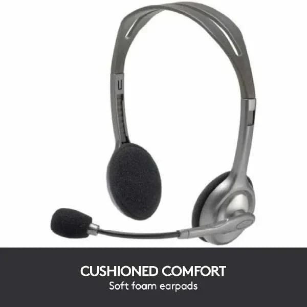Logitech H111 Wired Headset, Stereo Headphones with Noise-Cancelling Microphone