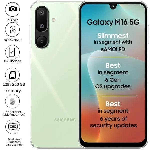 Samsung Galaxy M16 5G - 6.7" - 50MP - 5000mAh