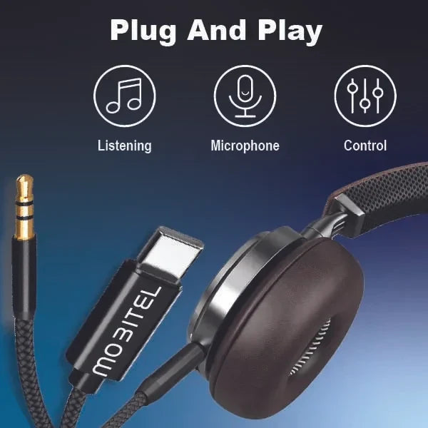 Mobitel USB C to Aux 3.5mm Audio Jack Cable, 1M Type C to Audio Nylon Braided Cable,Headphone Cord Car Stereo Compatible with Samsung, iPhone, iPad