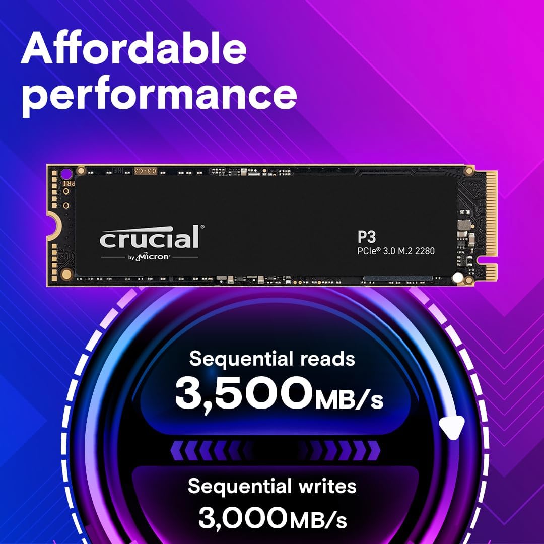 Crucial P3 M.2 PCIe Gen3 NVMe Internal SSD