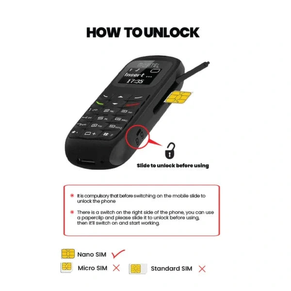 Mobitel Nano Phone 1 - 0.66'' - 350mAh