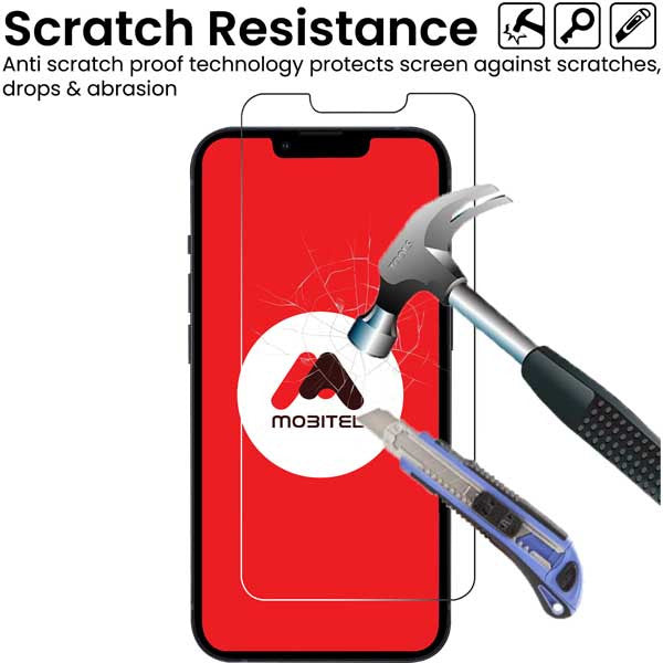 Mobitel Tempered Glass Clear Screen Protector for iPhone 13 Pro Max, iPhone 14 Plus