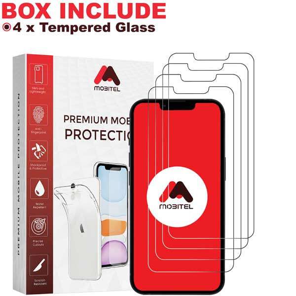 Mobitel Tempered Glass Clear Screen Protector for iPhone 13 Pro Max, iPhone 14 Plus