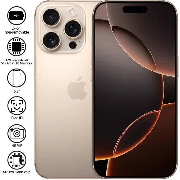 iphone 16 pro 128gb 256gb 512gb 1tb black light grey light peach white