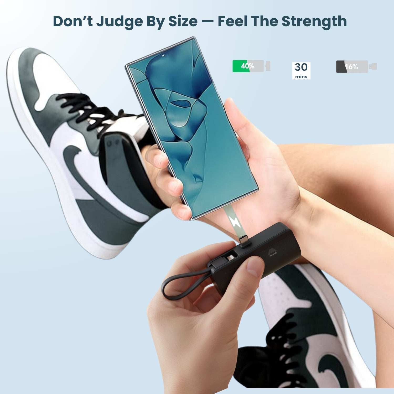 Mobitel 5000mAh Mini Portable Power Bank for iPhone and Android Devices