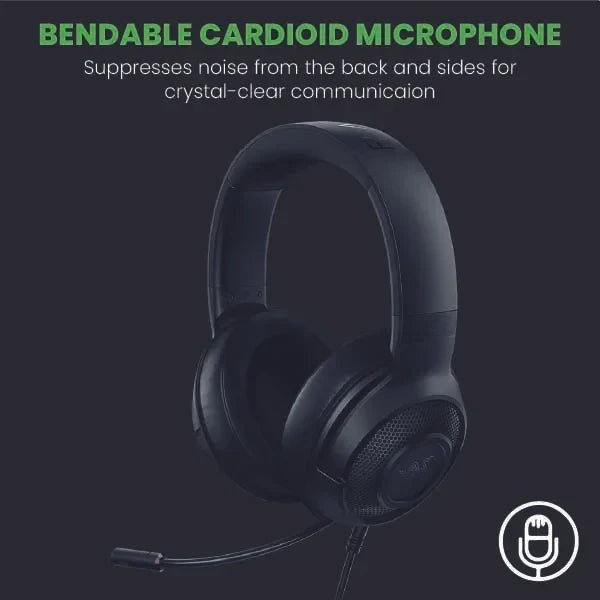 Razer Kraken X Lite - Wired Ultralight PC Gaming Headset - Surround Sound bendable cardioid microphone