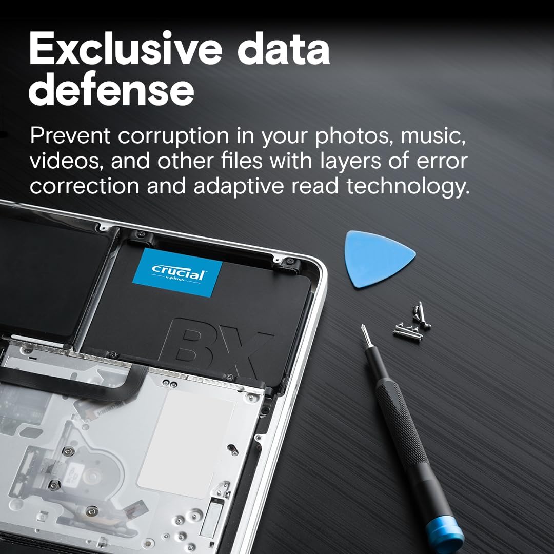 Crucial BX500 SATA SSD, 2.5" Internal SSD, Up to 540MB/s, 3D NAND