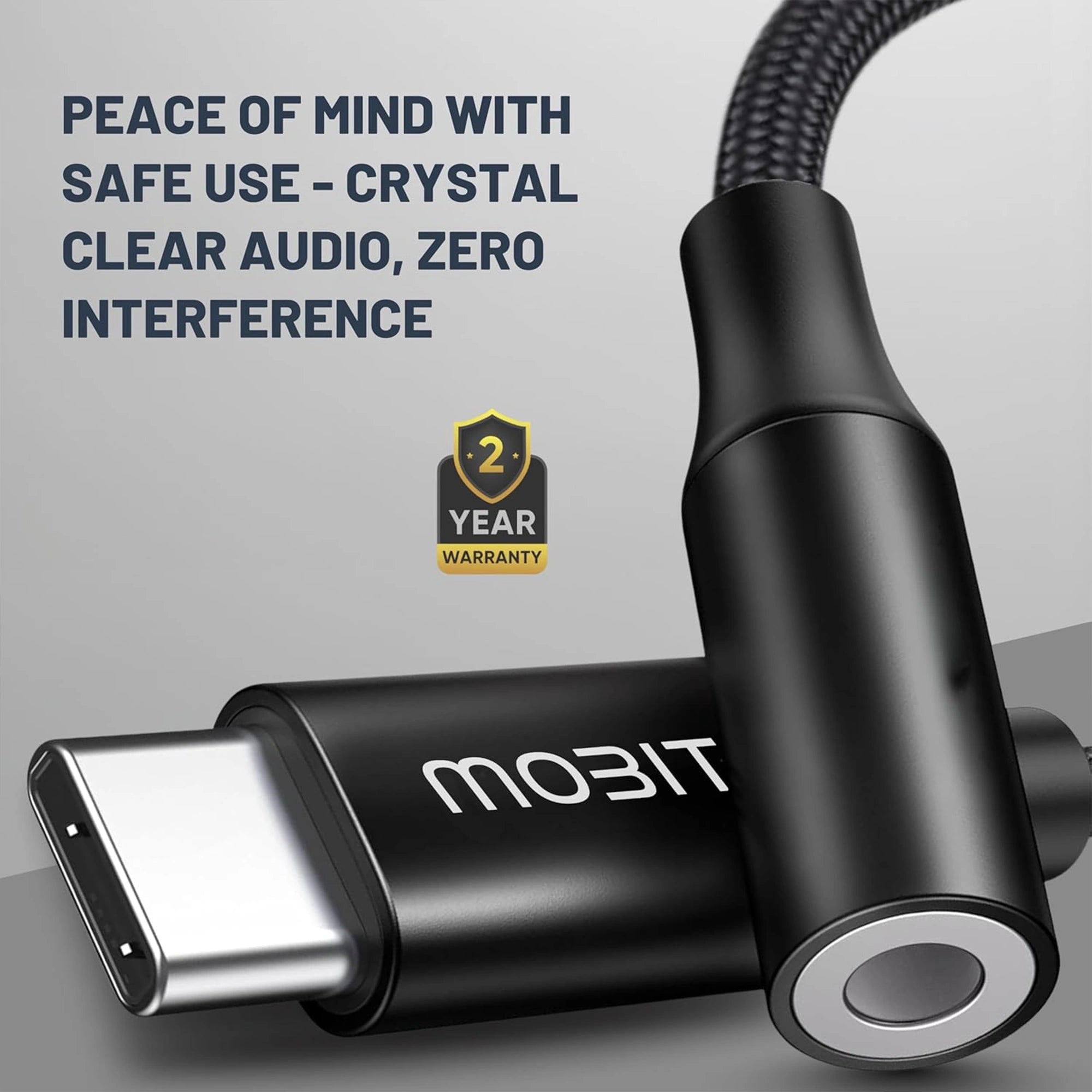 Mobitel USB-C to 3.5mm Headphone Adapter Hi-Fi DAC with Mic Support