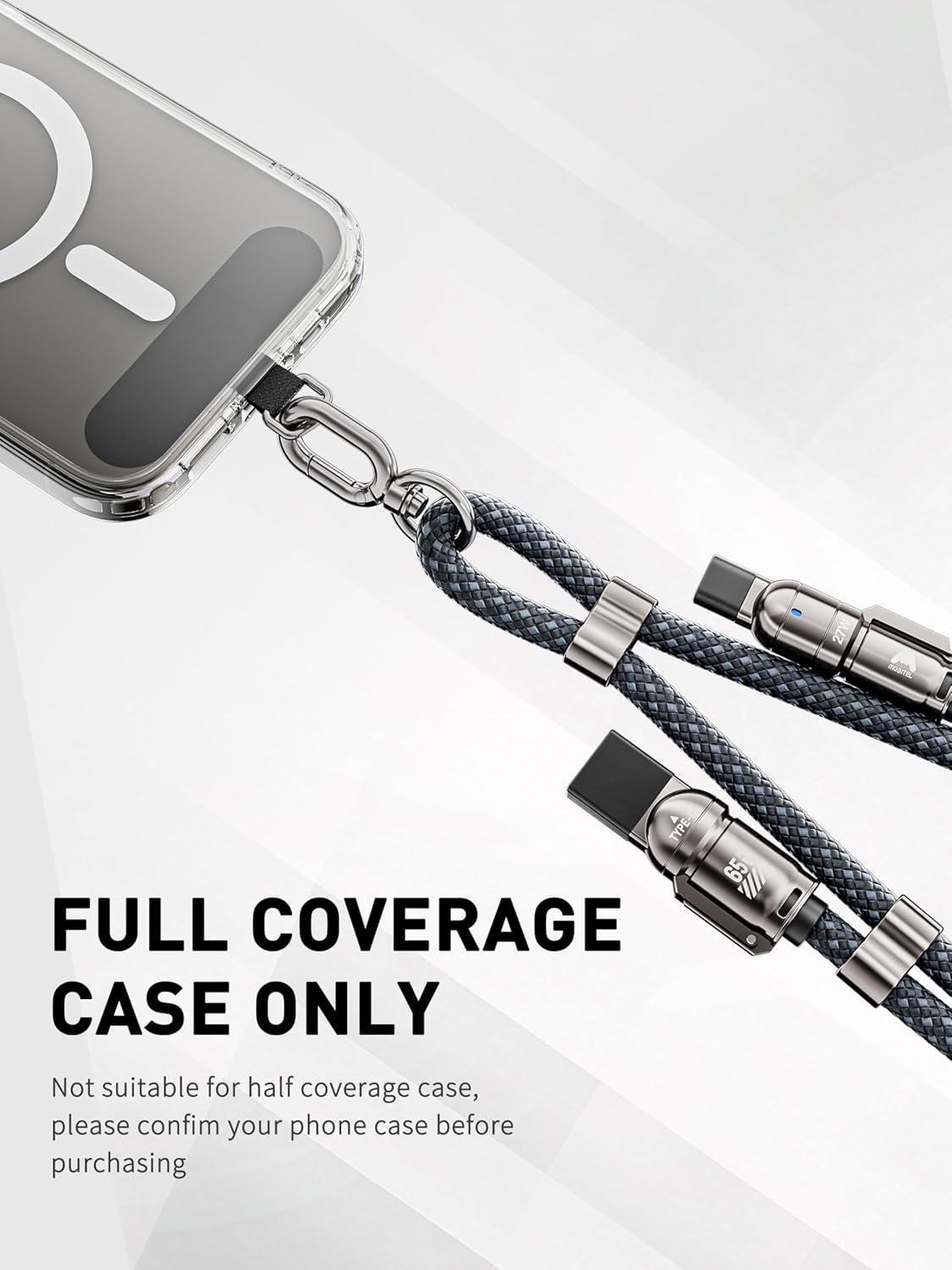 Mobitel 4-in-1 Lanyard Charging Cable 65W 1.2M