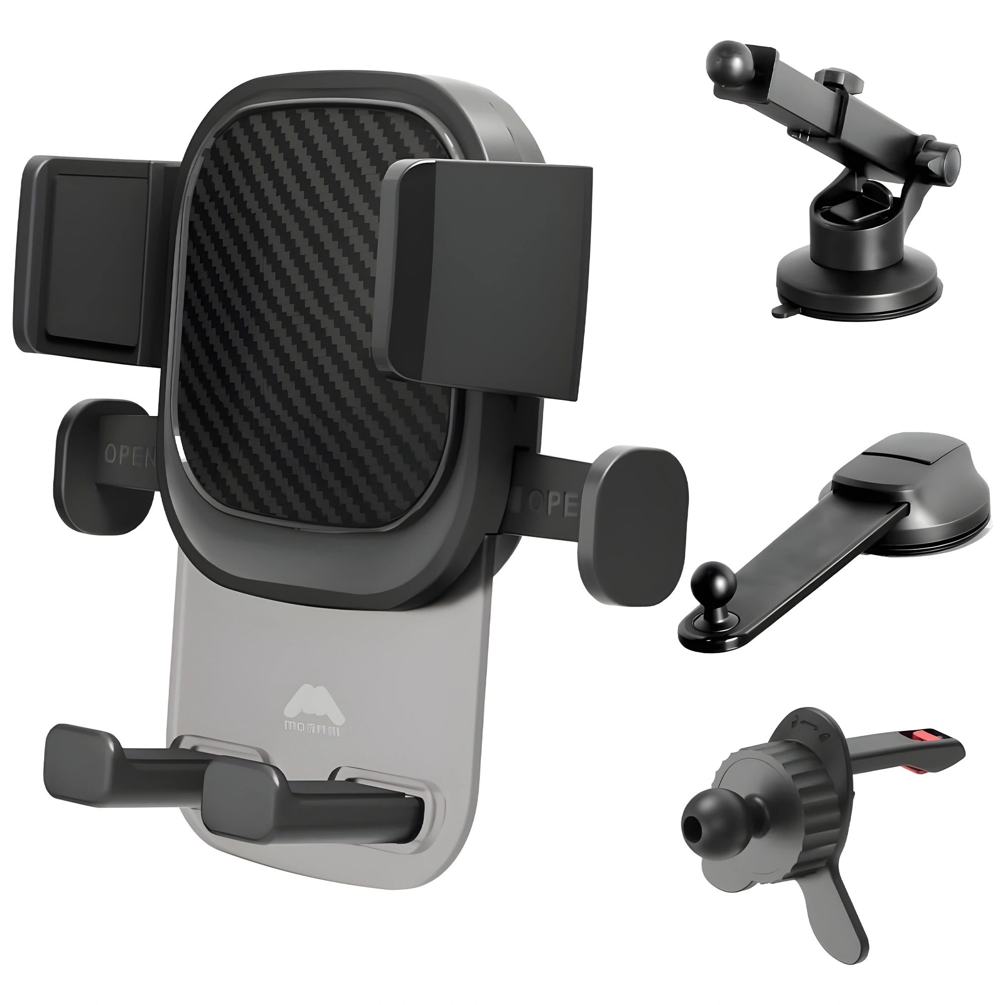 Mobitel 3-in-1 Car Phone Holder Dashboard Windscreen Air Vent Black