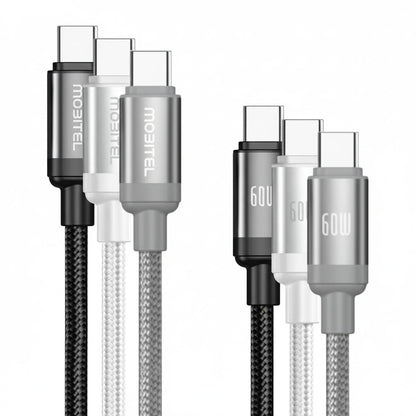 Mobitel USB-C to USB-C Fast Charging Cable 60W 2m 3-Pack