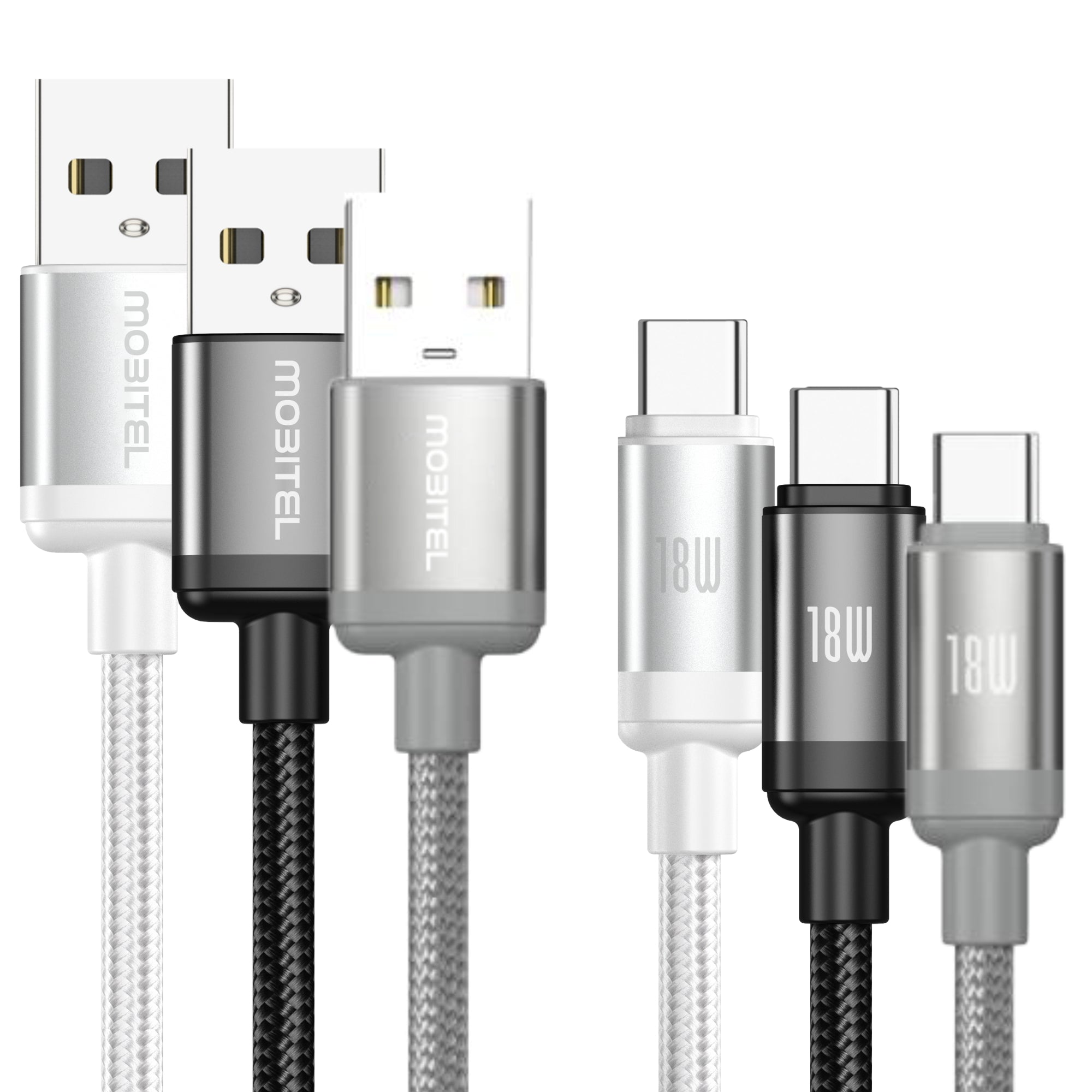 Buy Mobitel 18W USB-C Fast Charge Nylon Braided Cable – Mobile Hub London