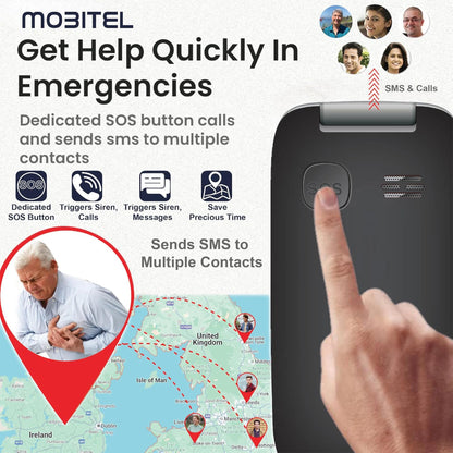 Mobitel 8010 4G Big Button Flip Phone