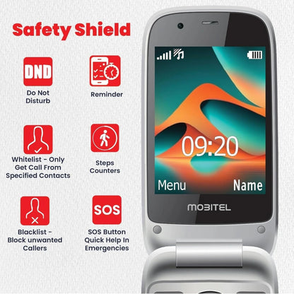 Mobitel 8010 4G Big Button Flip Phone