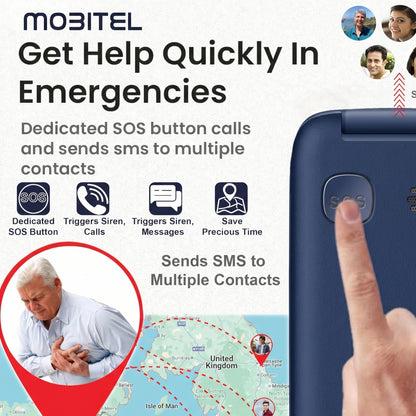 Mobitel 8010 4G Big Button Flip Phone