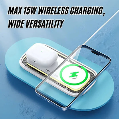 2-in-1 30W Transparent Wireless Charger With Night Light