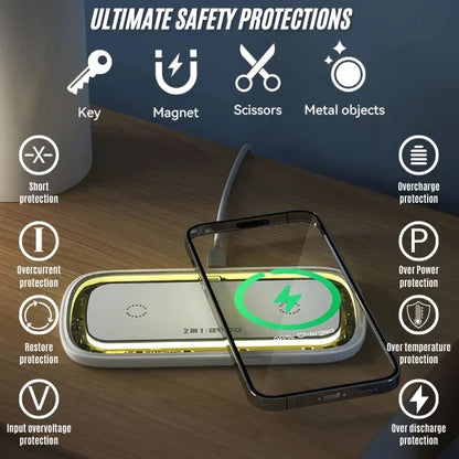 2-in-1 30W Transparent Wireless Charger With Night Light