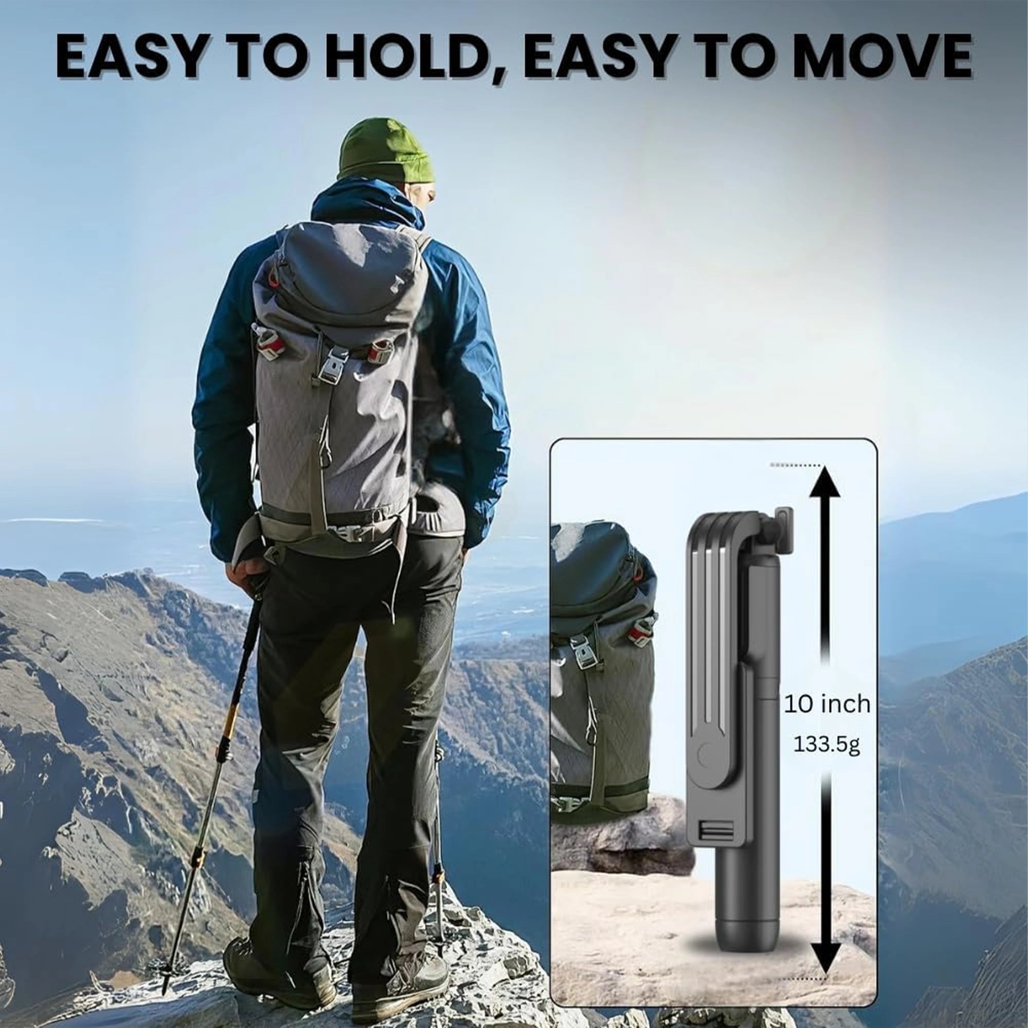 Mobitel SnapGo Selfie Stick Tripod 72.5cm with Wireless Remote