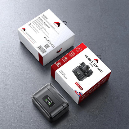 Mobitel ClearVox Wireless Lavalier Microphone Dual Clip-On with Charging Case