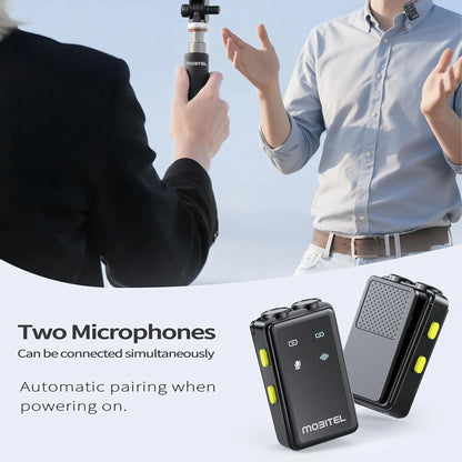 Mobitel ClearVox Wireless Lavalier Microphone Dual Clip-On with Charging Case